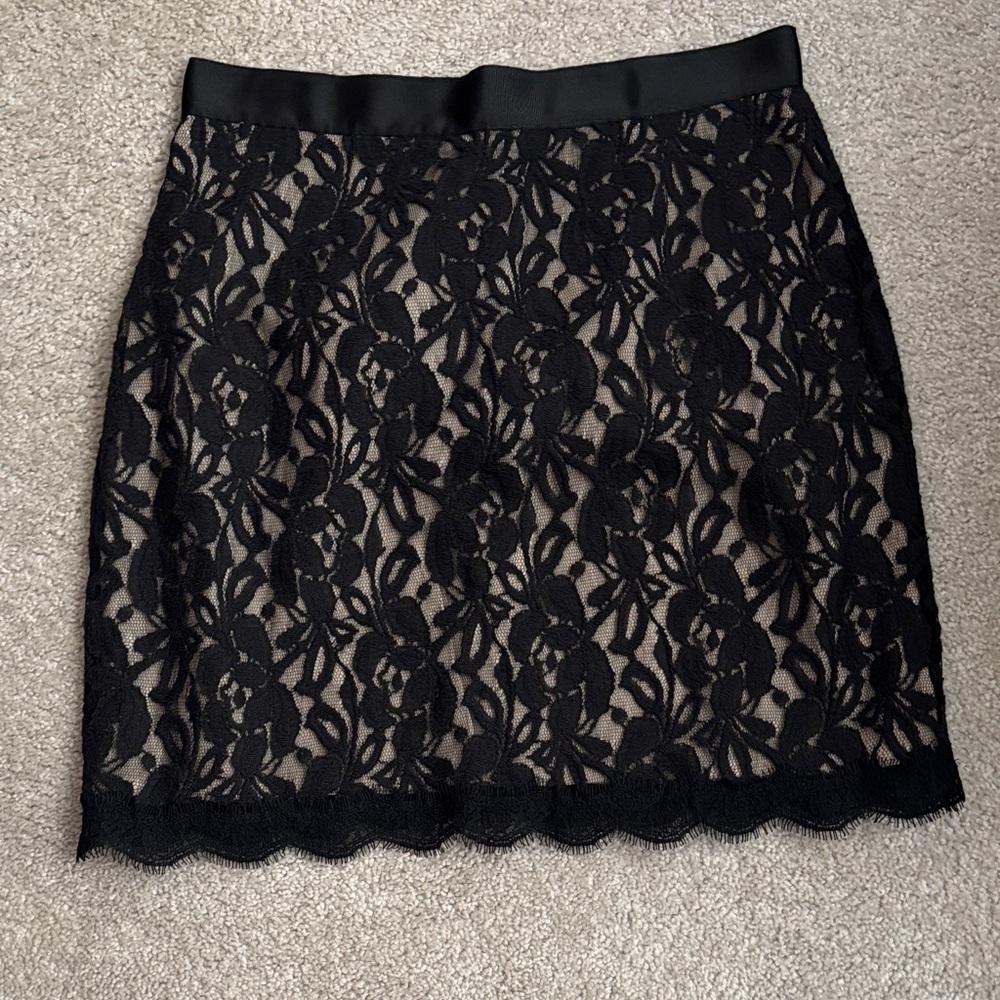 Monteau Brand Elegant Black Lace Skirt